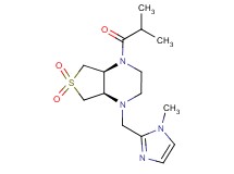 (4aR*,7aS*)-1-isobutyryl-4-[(1-methyl-1H-imidazol-2-yl)methyl]octahydrothieno[3,4-b]pyrazine 6,6-dioxide
