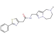 2-(2-phenyl-1,3-thiazol-4-yl)-N-(5,6,7,8-tetrahydro-4H-pyrazolo[1,5-a][1,4]diazepin-2-ylmethyl)acetamide hydrochloride