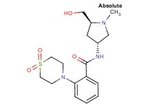2-(1,1-dioxidothiomorpholin-4-yl)-N-[(3R,5S)-5-(hydroxymethyl)-1-methylpyrrolidin-3-yl]benzamide