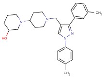 1'-{[3-(3-methylphenyl)-1-(4-methylphenyl)-1H-pyrazol-4-yl]methyl}-1,4'-bipiperidin-3-ol
