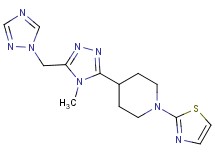 4-[4-methyl-5-(1H-1,2,4-triazol-1-ylmethyl)-4H-1,2,4-triazol-3-yl]-1-(1,3-thiazol-2-yl)piperidine