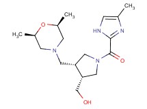 {(3R*,4R*)-4-{[(2R*,6S*)-2,6-dimethylmorpholin-4-yl]methyl}-1-[(4-methyl-1H-imidazol-2-yl)carbonyl]pyrrolidin-3-yl}methanol