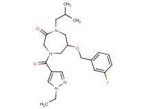 4-[(1-ethyl-1H-pyrazol-4-yl)carbonyl]-6-[(3-fluorobenzyl)oxy]-1-isobutyl-1,4-diazepan-2-one
