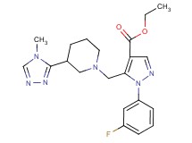 ethyl 1-(3-fluorophenyl)-5-{[3-(4-methyl-4H-1,2,4-triazol-3-yl)-1-piperidinyl]methyl}-1H-pyrazole-4-carboxylate