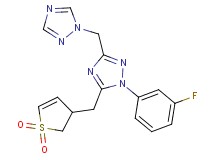 5-[(1,1-dioxido-2,3-dihydro-3-thienyl)methyl]-1-(3-fluorophenyl)-3-(1H-1,2,4-triazol-1-ylmethyl)-1H-1,2,4-triazole