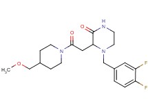 4-(3,4-difluorobenzyl)-3-{2-[4-(methoxymethyl)-1-piperidinyl]-2-oxoethyl}-2-piperazinone