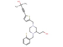 4-(5-{[4-(2-fluorobenzyl)-3-(2-hydroxyethyl)-1-piperazinyl]methyl}-2-thienyl)-2-methyl-3-butyn-2-ol