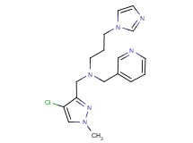 N-[(4-chloro-1-methyl-1H-pyrazol-3-yl)methyl]-3-(1H-imidazol-1-yl)-N-(pyridin-3-ylmethyl)propan-1-amine
