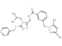 3-[(3,5-dimethyl-1H-pyrazol-1-yl)methyl]-N-({4-isobutyl-5-[(4-pyridinylmethyl)thio]-4H-1,2,4-triazol-3-yl}methyl)benzamide