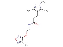 N-{2-[(4-methyl-1,2,5-oxadiazol-3-yl)oxy]ethyl}-3-(1,3,5-trimethyl-1H-pyrazol-4-yl)propanamide