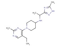 1-(5-ethyl-2-methylpyrimidin-4-yl)-N-[1-(5-methyl-1H-1,2,4-triazol-3-yl)ethyl]piperidin-4-amine