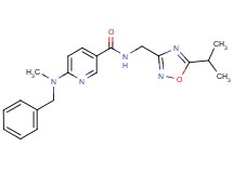 6-[benzyl(methyl)amino]-N-[(5-isopropyl-1,2,4-oxadiazol-3-yl)methyl]nicotinamide