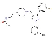 N-[2-(1-{[3-(3-fluorophenyl)-1-(3-methylphenyl)-1H-pyrazol-4-yl]methyl}-4-piperidinyl)ethyl]acetamide