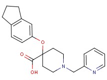 4-(2,3-dihydro-1H-inden-5-yloxy)-1-(pyridin-2-ylmethyl)piperidine-4-carboxylic acid