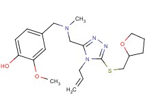 4-{[({4-allyl-5-[(tetrahydro-2-furanylmethyl)thio]-4H-1,2,4-triazol-3-yl}methyl)(methyl)amino]methyl}-2-methoxyphenol