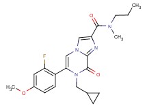 7-(cyclopropylmethyl)-6-(2-fluoro-4-methoxyphenyl)-N-methyl-8-oxo-N-propyl-7,8-dihydroimidazo[1,2-a]pyrazine-2-carboxamide