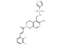 N-({7-[(2E)-3-(2,3-difluorophenyl)-2-propenoyl]-3-methyl-5,6,7,8-tetrahydro-2,7-naphthyridin-4-yl}methyl)-3-thiophenesulfonamide