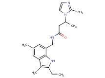 N-[(2-ethyl-3,5-dimethyl-1H-indol-7-yl)methyl]-3-(2-methyl-1H-imidazol-1-yl)butanamide