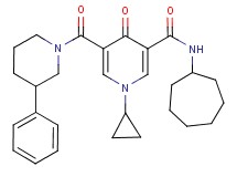 N-cycloheptyl-1-cyclopropyl-4-oxo-5-[(3-phenyl-1-piperidinyl)carbonyl]-1,4-dihydro-3-pyridinecarboxamide