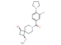 (1R*,3S*)-7-(3-chloro-4-pyrrolidin-1-ylbenzoyl)-3-methoxy-7-azaspiro[3.5]nonan-1-ol