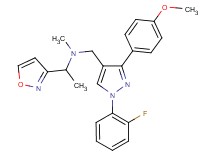 N-{[1-(2-fluorophenyl)-3-(4-methoxyphenyl)-1H-pyrazol-4-yl]methyl}-1-(3-isoxazolyl)-N-methylethanamine