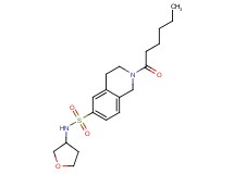 2-hexanoyl-N-(tetrahydrofuran-3-yl)-1,2,3,4-tetrahydroisoquinoline-6-sulfonamide