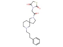 3-{2-oxo-2-[7-(3-phenylpropyl)-2,7-diazaspiro[4.5]dec-2-yl]ethyl}-1,3-thiazolidine-2,4-dione