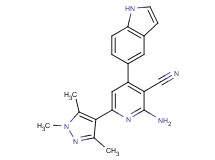 2-amino-4-(1H-indol-5-yl)-6-(1,3,5-trimethyl-1H-pyrazol-4-yl)nicotinonitrile