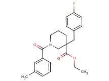 ethyl 3-(4-fluorobenzyl)-1-(3-methylbenzoyl)-3-piperidinecarboxylate