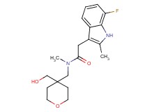 2-(7-fluoro-2-methyl-1H-indol-3-yl)-N-{[4-(hydroxymethyl)tetrahydro-2H-pyran-4-yl]methyl}-N-methylacetamide