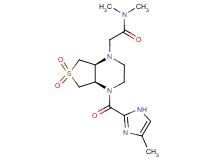 N,N-dimethyl-2-[(4aR*,7aS*)-4-[(4-methyl-1H-imidazol-2-yl)carbonyl]-6,6-dioxidohexahydrothieno[3,4-b]pyrazin-1(2H)-yl]acetamide