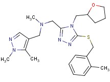 1-(1,5-dimethyl-1H-pyrazol-4-yl)-N-methyl-N-{[5-[(2-methylbenzyl)thio]-4-(tetrahydro-2-furanylmethyl)-4H-1,2,4-triazol-3-yl]methyl}methanamine