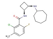 2-chloro-N-[(1S*,2R*)-2-(cycloheptylamino)cyclobutyl]-6-fluoro-3-methylbenzamide