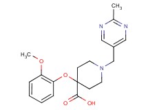 4-(2-methoxyphenoxy)-1-[(2-methylpyrimidin-5-yl)methyl]piperidine-4-carboxylic acid