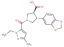 (3S*,4R*)-4-(1,3-benzodioxol-5-yl)-1-[(1-ethyl-3-methyl-1H-pyrazol-5-yl)carbonyl]pyrrolidine-3-carboxylic acid