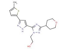 2-[5-[3-(5-methyl-2-thienyl)-1H-pyrazol-5-yl]-3-(tetrahydro-2H-pyran-4-yl)-1H-1,2,4-triazol-1-yl]ethanol