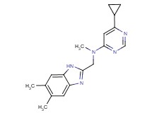 6-cyclopropyl-N-[(5,6-dimethyl-1H-benzimidazol-2-yl)methyl]-N-methylpyrimidin-4-amine
