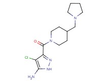 4-chloro-3-{[4-(pyrrolidin-1-ylmethyl)piperidin-1-yl]carbonyl}-1H-pyrazol-5-amine