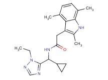 N-[cyclopropyl(1-ethyl-1H-1,2,4-triazol-5-yl)methyl]-2-(2,4,7-trimethyl-1H-indol-3-yl)acetamide