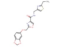 2-[(1,3-benzodioxol-5-yloxy)methyl]-N-[(2-ethyl-1,3-thiazol-4-yl)methyl]-1,3-oxazole-4-carboxamide