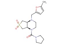 (4aR*,7aS*)-1-[(5-methyl-2-furyl)methyl]-4-(1-pyrrolidinylcarbonyl)octahydrothieno[3,4-b]pyrazine 6,6-dioxide