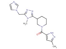 3-[5-(1H-imidazol-1-ylmethyl)-4-methyl-4H-1,2,4-triazol-3-yl]-1-[(3-methyl-1H-pyrazol-5-yl)carbonyl]piperidine