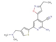2-amino-6-{4-[(dimethylamino)methyl]-2-thienyl}-4-(3-ethylisoxazol-5-yl)nicotinonitrile