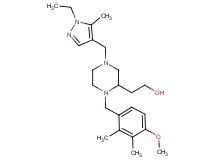 2-[4-[(1-ethyl-5-methyl-1H-pyrazol-4-yl)methyl]-1-(4-methoxy-2,3-dimethylbenzyl)-2-piperazinyl]ethanol