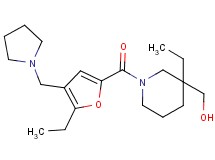 {3-ethyl-1-[5-ethyl-4-(1-pyrrolidinylmethyl)-2-furoyl]-3-piperidinyl}methanol