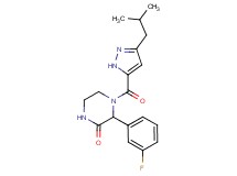 3-(3-fluorophenyl)-4-[(3-isobutyl-1H-pyrazol-5-yl)carbonyl]piperazin-2-one