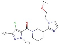 1-[(4-chloro-1,3-dimethyl-1H-pyrazol-5-yl)carbonyl]-3-[1-(2-methoxyethyl)-1H-imidazol-2-yl]piperidine