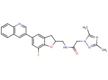 2-(3,5-dimethyl-1H-1,2,4-triazol-1-yl)-N-{[7-fluoro-5-(3-quinolinyl)-2,3-dihydro-1-benzofuran-2-yl]methyl}acetamide