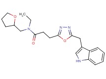 N-ethyl-3-[5-(1H-indol-3-ylmethyl)-1,3,4-oxadiazol-2-yl]-N-(tetrahydro-2-furanylmethyl)propanamide