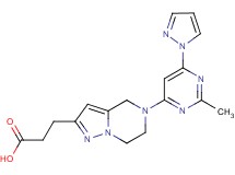 3-{5-[2-methyl-6-(1H-pyrazol-1-yl)-4-pyrimidinyl]-4,5,6,7-tetrahydropyrazolo[1,5-a]pyrazin-2-yl}propanoic acid